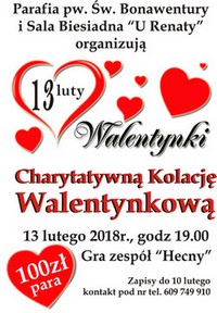 Charytatywna Kolacja Walentykowa - 13 lutego