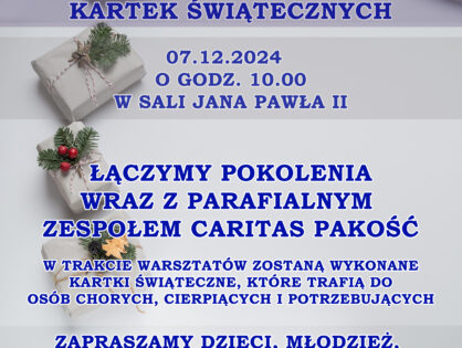 Zaproszenie na Warsztaty tworzenia kartek świątecznych - 07.12.2024r.