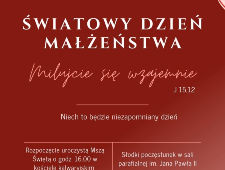 Zaproszenie na Światowy Dzień Małżeństwa 09.02.2025r.