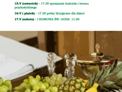 Przygotowania do I Komunii św. - terminarz