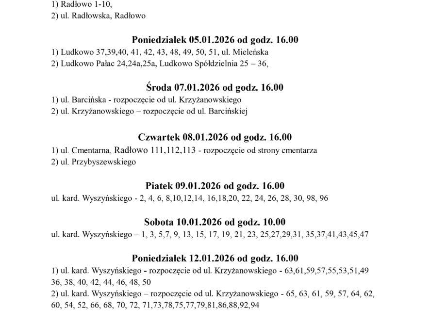 PLAN KOLĘDY