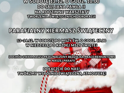 Warsztaty świąteczne - zaproszenie