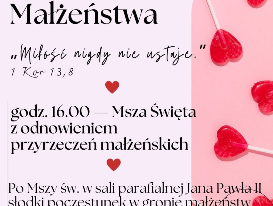 Światowy Dzień Małżeństwa 08.02.2026r. - zaproszenie